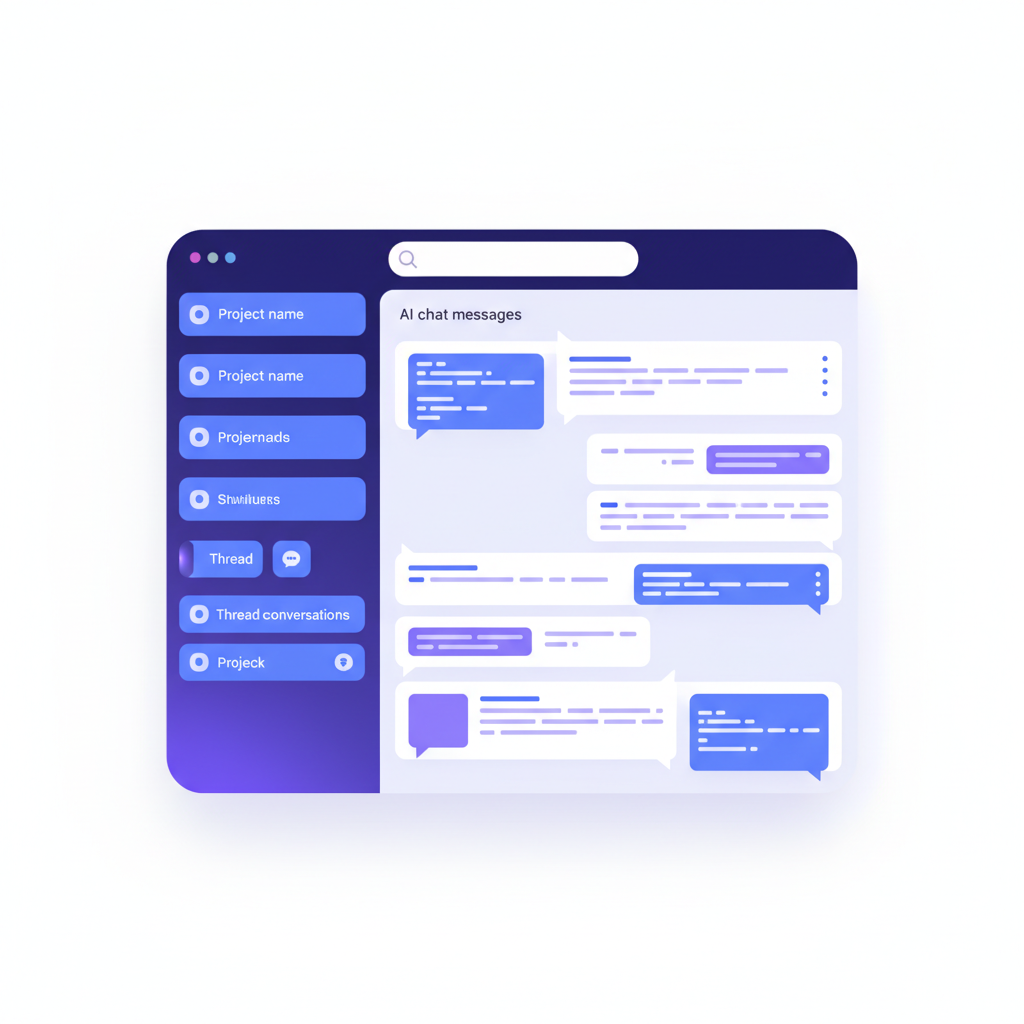 SuperBuilder project sidebar and thread view
